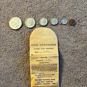 Vintage Coin Collection with Coin Container